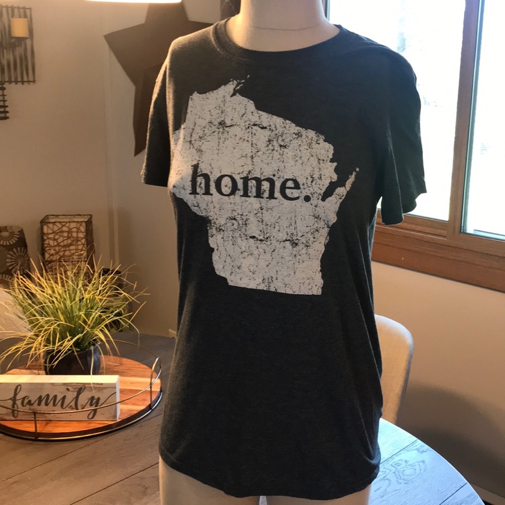 Grey T-shirt. Home Wisconsin. Small.